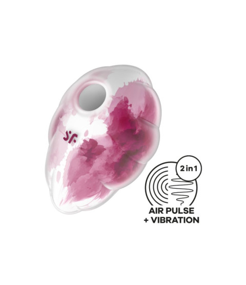 Stimulateur clitoridien par onde de pression sans contact et par vibration USB rose et blanc, Cloud Dancer Satisfyer - CC597839
